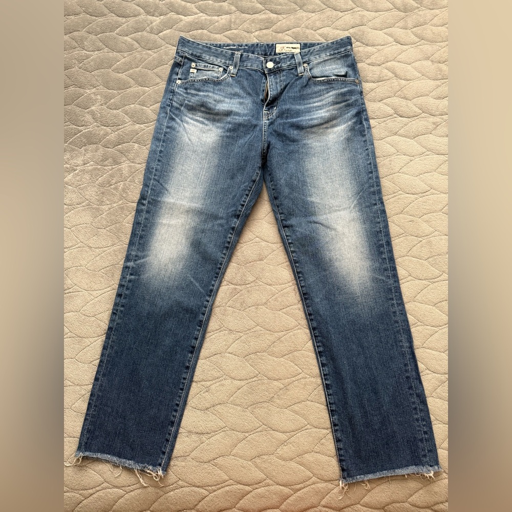 Ag Adriano Goldschmied Women's Cropped Ankle Jeans in Medium Blue Wash
